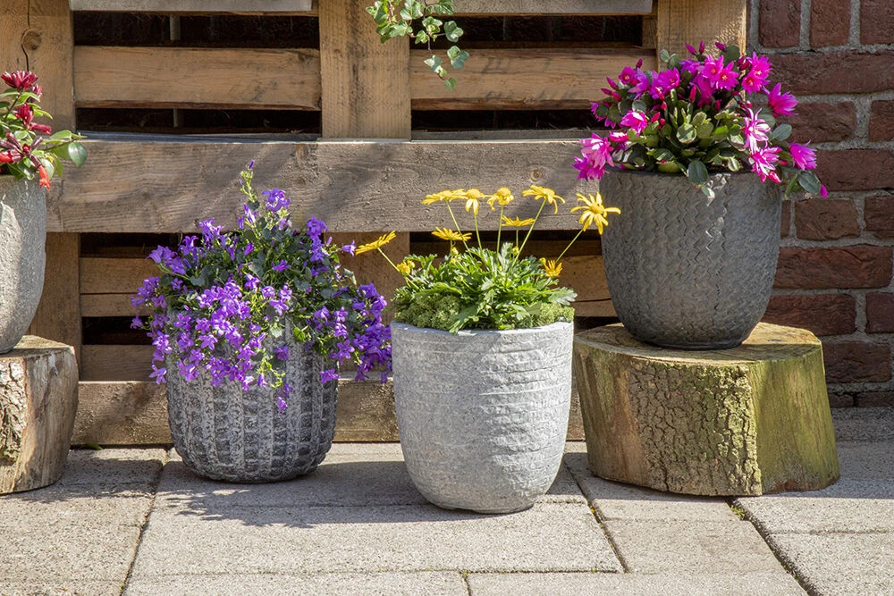 Bloempot Arkansas Egg Washed - D25 X H25cm - Lichtgrijs 3 Bloempot Arkansas Egg Washed - D25 X H25cm - Lichtgrijs - Afbeelding 3