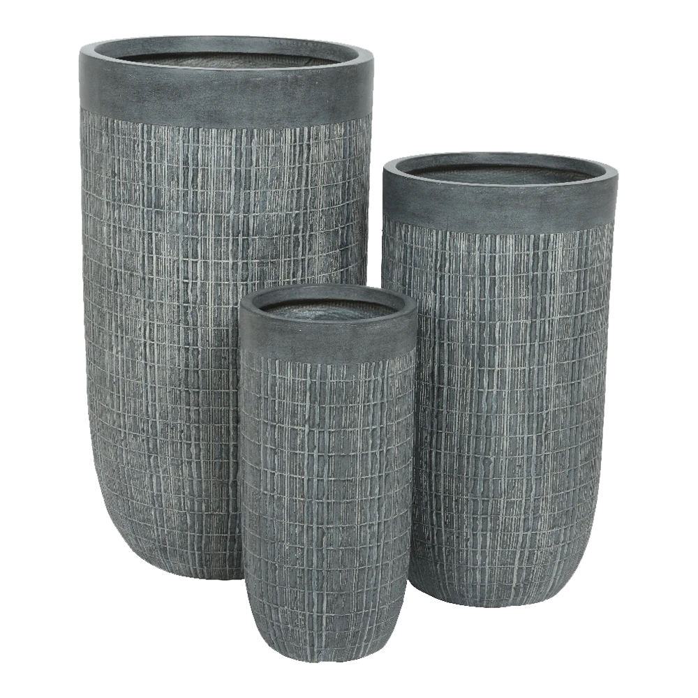 Bloempot Bryan Hoog - D43 X H78cm - Grijs 2 Bloempot Bryan Hoog - D43 X H78cm - Grijs - Afbeelding 2