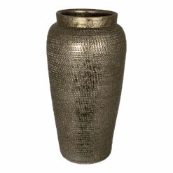 Bloempot Marrakesh Hoog - D18 X H35cm - Zilver Goud