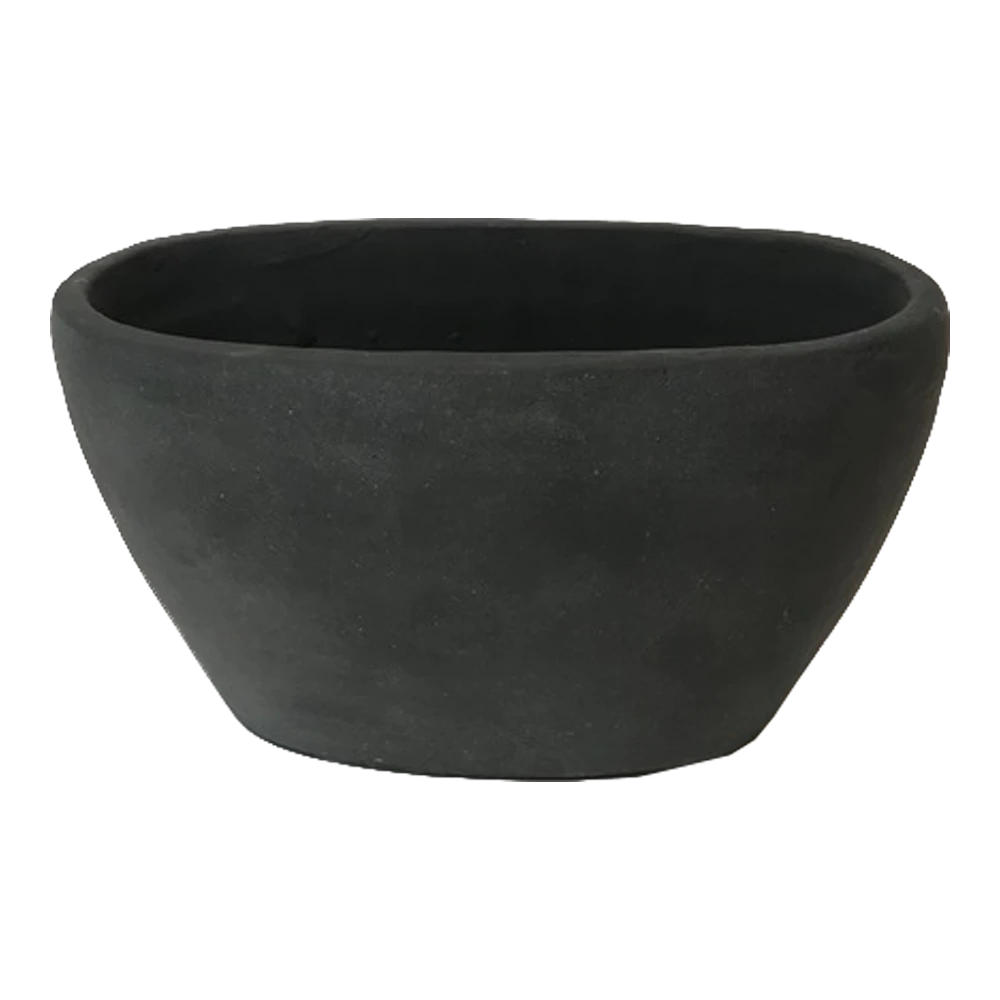 Bloempot Shanon Ovaal - L28 X B18 X H14cm - Mat Zwart