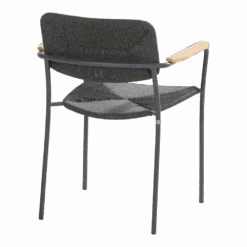 Bora Dining Stoel Met Teak Armleuning - Antraciet -Elho Verkoop bora dining stoel met teak armleuning antraciet 3 1
