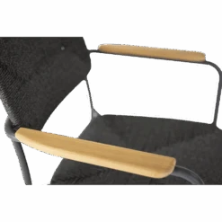 Bora Dining Stoel Met Teak Armleuning - Antraciet -Elho Verkoop bora dining stoel met teak armleuning antraciet 4 1