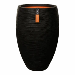 Capi Bloempot Hoog Nature Elegant Deluxe Rib NL - D45 X H72cm - Zwart