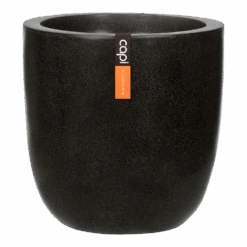 Capi Bloempot Bol Lux Terrazo - D65 X H63cm - Zwart