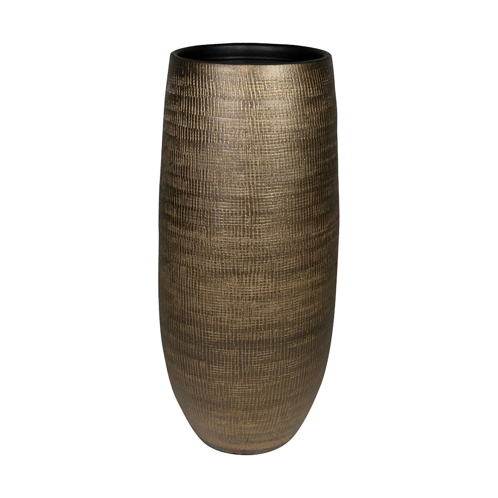 Bloempot Ryan Hoog - D21 X H68cm - Shiny Gold 1 Bloempot Ryan Hoog - D21 X H68cm - Shiny Gold