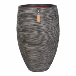 Capi Bloempot Hoog Nature Elegant Deluxe Rib NL - D56 X H84cm - Antraciet