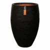 Capi Bloempot Hoog Nature Elegant Deluxe Rib NL - D56 X H84cm - Zwart